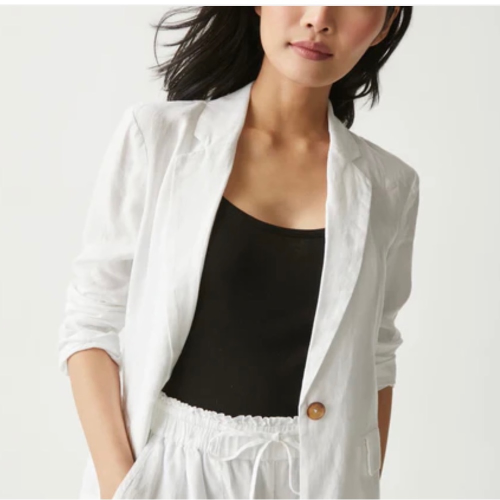 NWT XS Michael Stars Pin-striped linen blazer (first photo shows plain blazer)